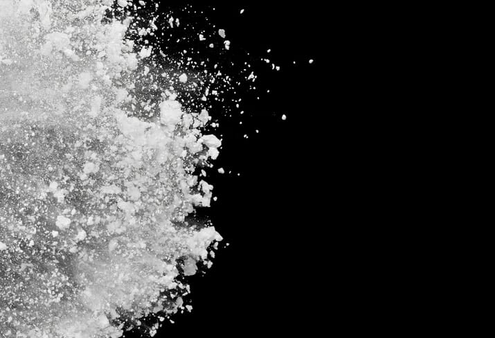 Photo shows white powder