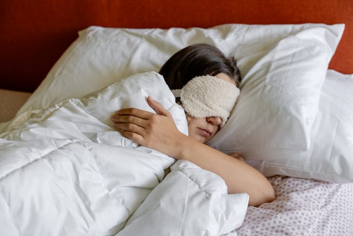 Photo shows woman sleeping