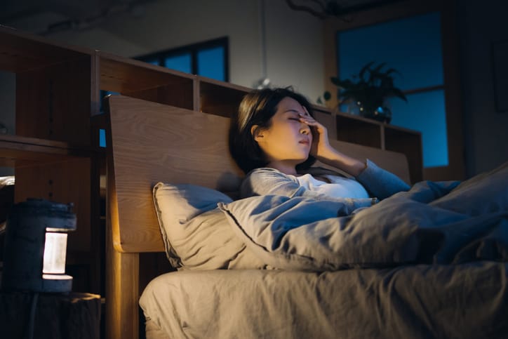 Photo shows woman feeling sick