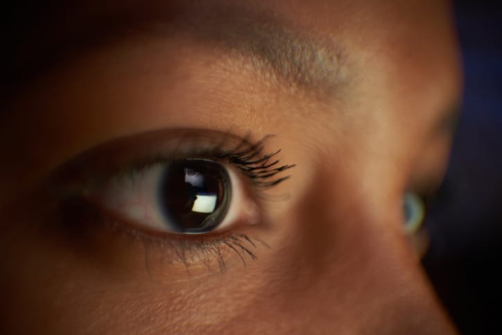 Photo shows a woman's eyes