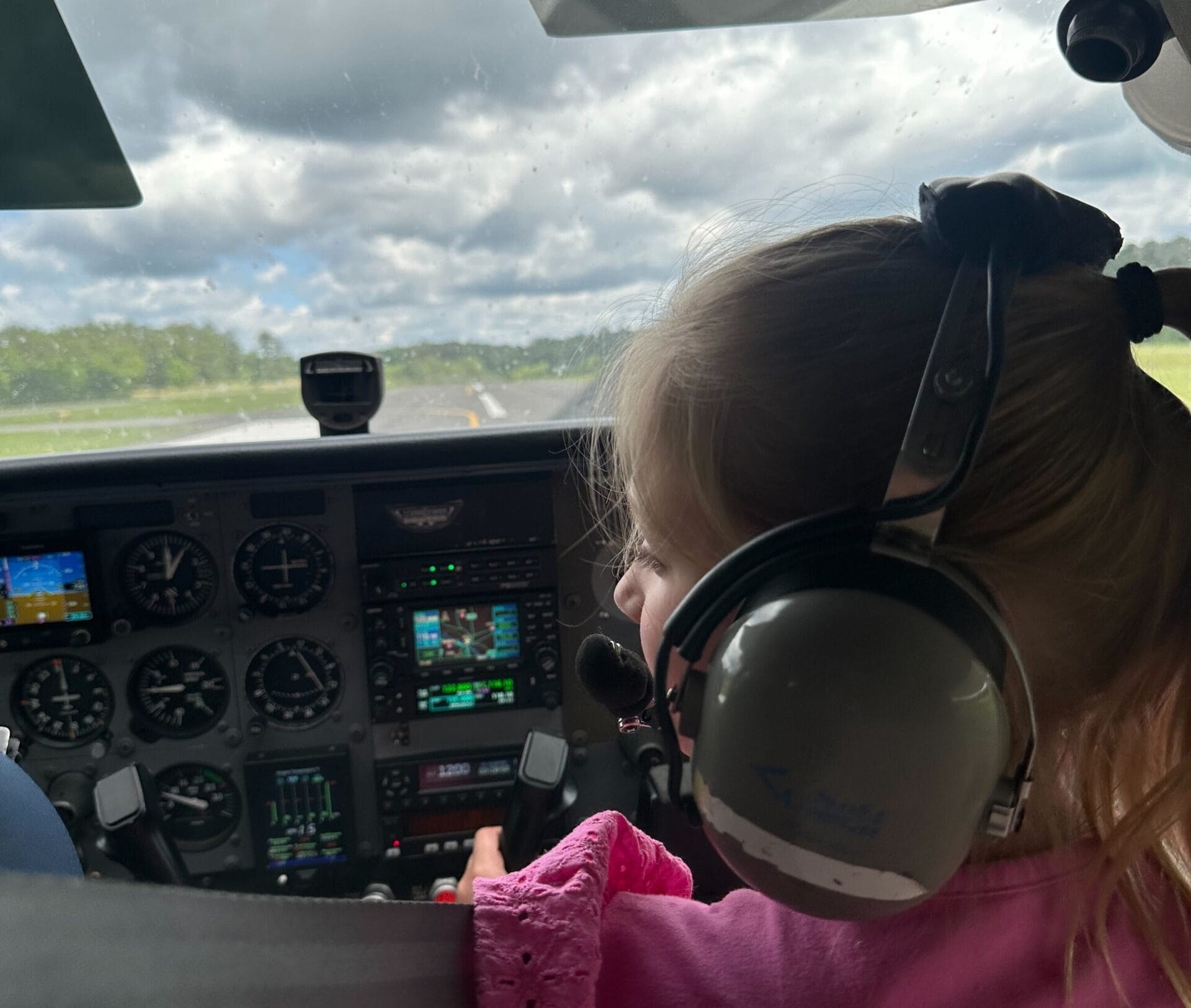 Tara's granddaughter flying a plane