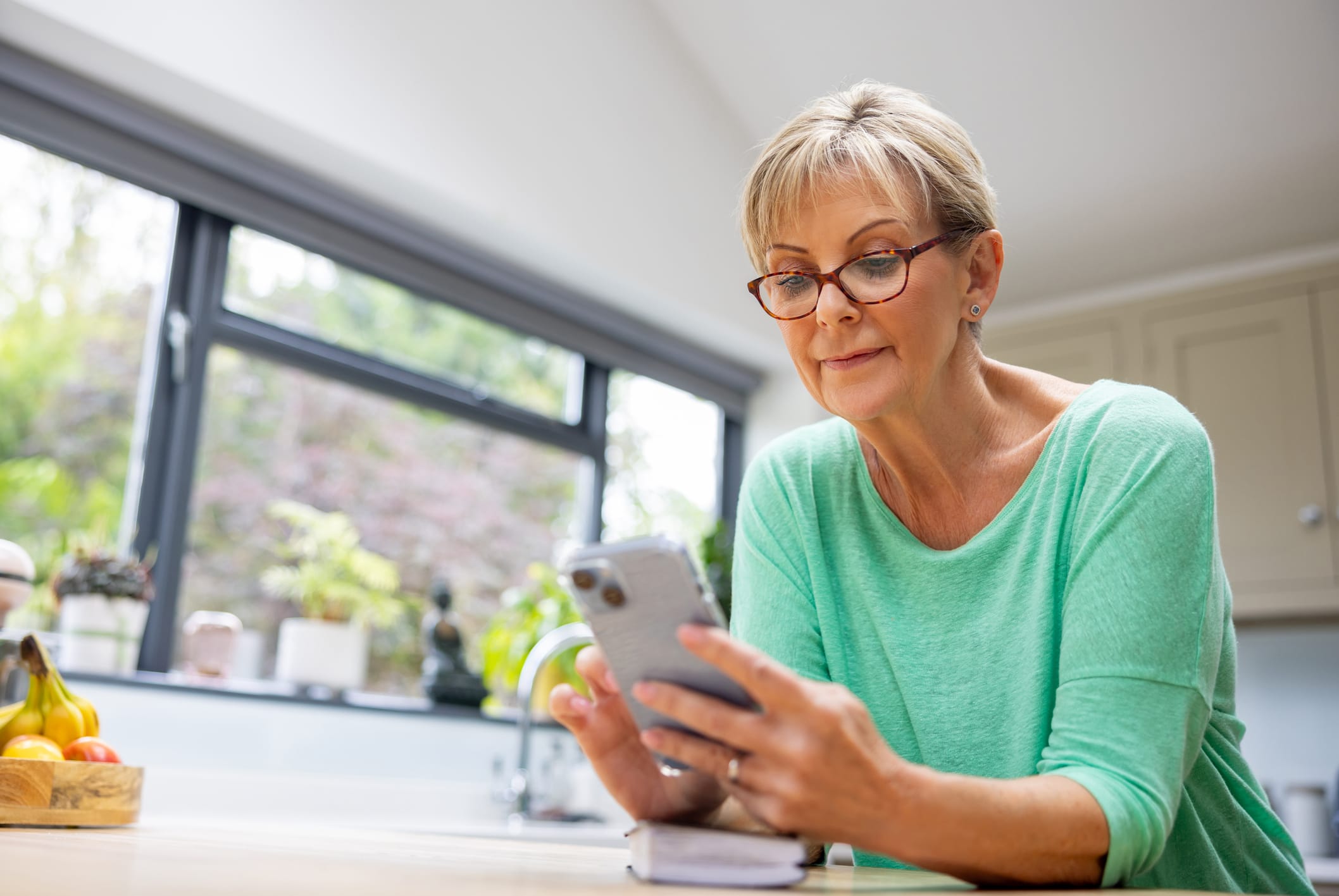Woman using a mobile app