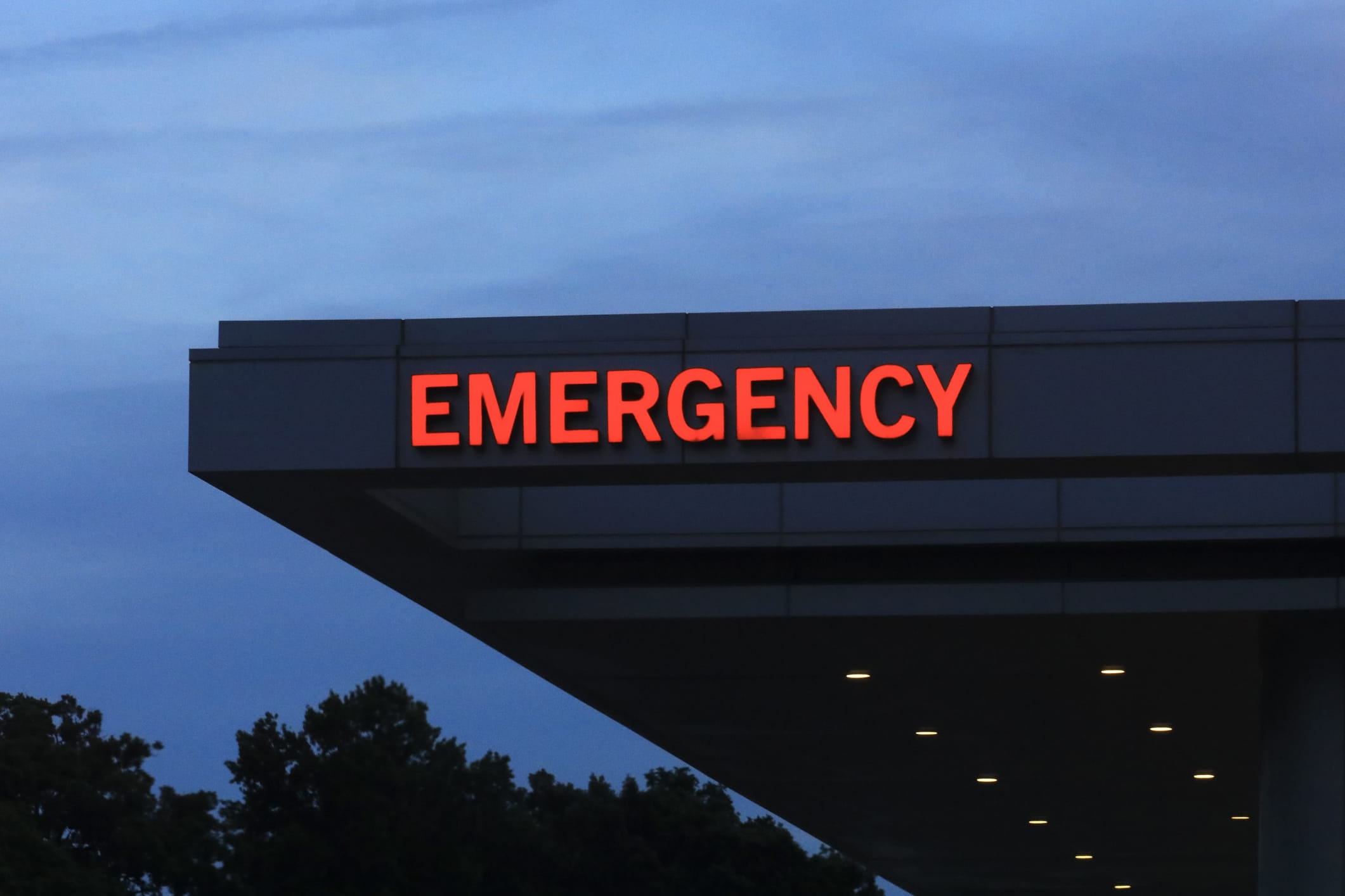 An emergency sign outside the ER